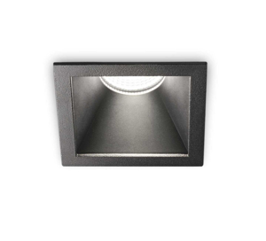 Ideal lux game trim square faretto da incasso led 11w 3000k 220v quadrato nero