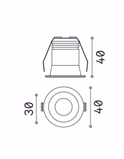 Ideal lux virus faretto led incasso tondo per controsoffitto 3w 3000k 220v bianco