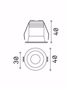 Virus ideal lux faretto  da incasso rotondo per cartongesso 3w 3000k 220v