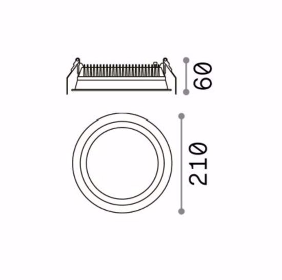 Ideal lux deep fi faretto da incasso  rotonto per controsoffitto 30w 3000k 220v