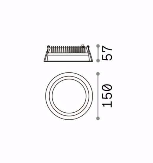 Ideal lux deep fi faretto a  da incasso rotondo ip44 su cartongesso 20w 3000k