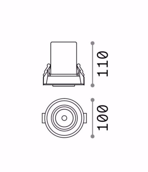 Ideal lux nova faretto da incasso  12w 3000k 220v controsoffitti cartongesso orientabile bianco