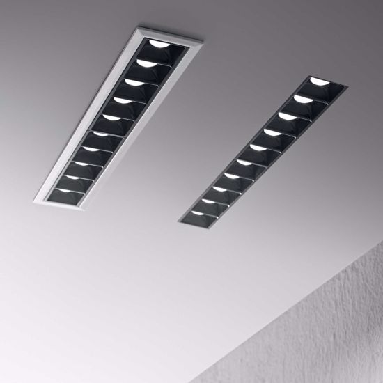 Lika fi trimless faretto led incasso per controsoffitto nero 10 luci 20w 3000k 220v