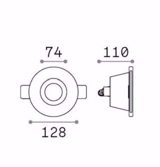 Samba fi round d74 ideal lux faretto di gesso da incasso a soffitto rotondo gu10