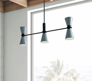 Lampadario da cucina miloox graal 5 luci cono grigio