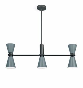 Lampadario da cucina miloox graal 5 luci cono grigio