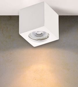 Plafone da soffitto cubo bianco gesso pitturabile isyluce gu10