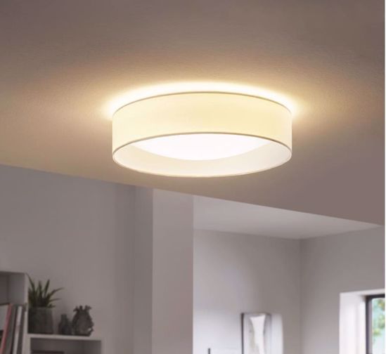 Plafoniera  rotonda led 13w 3000k tessuto crema fp