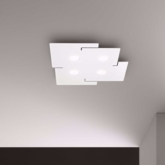 Totem pl4 ideal lux plafoniera moderna da cucina quattro luci gx53 bianca