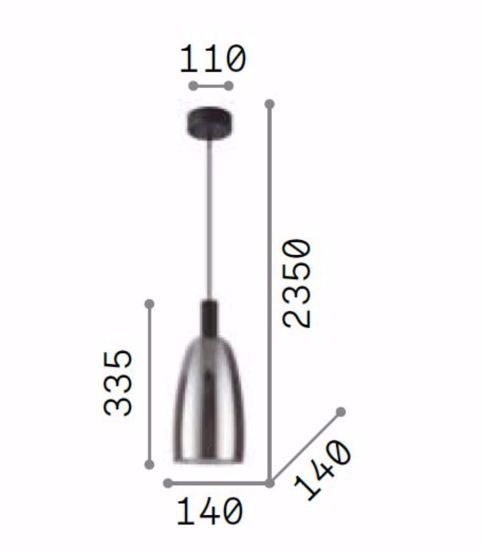 Coco-2 sp ideal lux lampada a sospensione per isola cucina vetro fume&apos; led 3000k