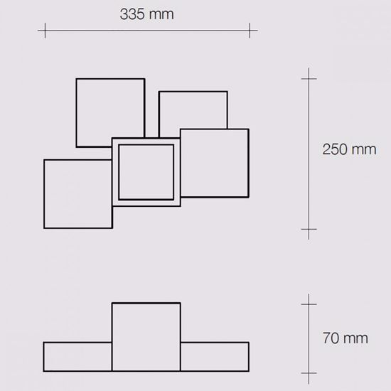 Plafoniera moderna quadrati gesso bianca pitturabile gx53 sforzin