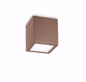 Ideal lux techo pl1 small faretto cubo da soffitto per esterno corten