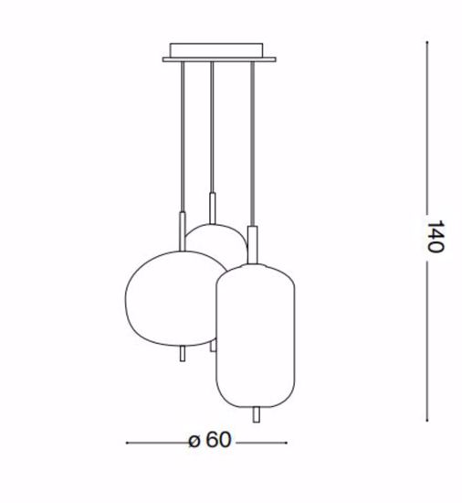 Ideal lux umile sp3 lampadario led 3 luci pendenti 60w 3000k oro