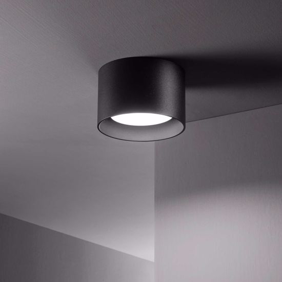 Spike pl1 nero ideal lux faretto led da soffitto cilindro gx53 9w 3000k