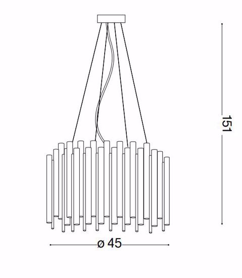 Pan sp5 ideal lux lampadario per salotto moderno cilindro bacchette oro