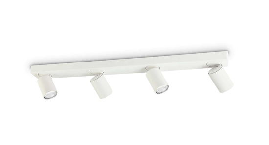 Ideal lux rudy bianco gu10 7w 3000k lampada da soffitto con 4 faretti led