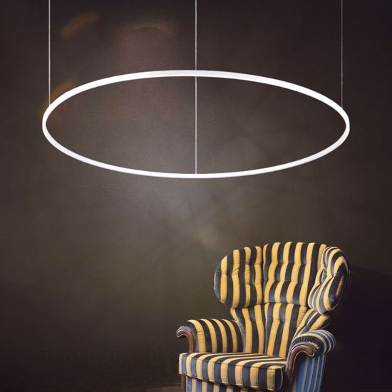 Lampadario oracle slim sp d150 round dali push bianco ideal lux 78w 3000k dimmerabile