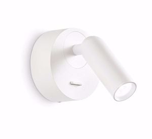 Applique comodino camera da letto ideal lux bean ap round  3w 3000k bianco orientabile