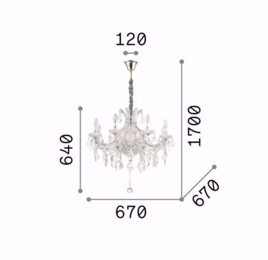 Napoleon sp8 cromo ideal lux lampadario classico 8 luci a goccia