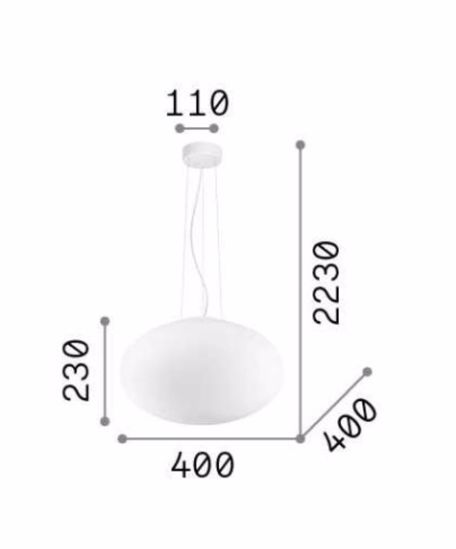 Candy sp1 d40 ideal lux lampadario per cucina sfera di vetro bianco