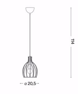 Lampada a sospensione ampolla-2 sp1 bianco ideal lux