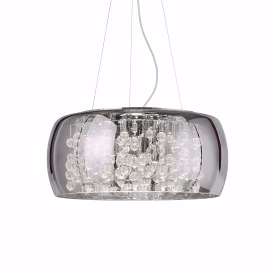 Ideal lux audi-80 sp8 lampadario moderno per salotto vetro fume&apos; otto luci