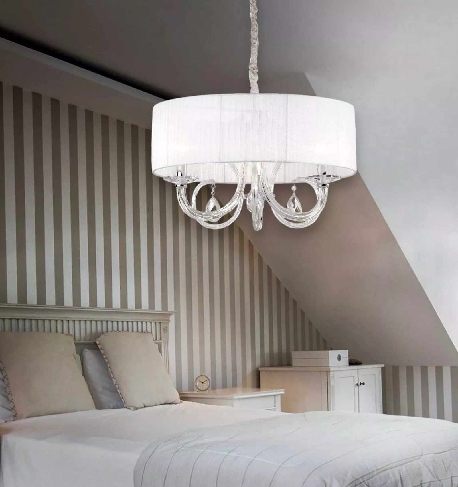 Swan sp3 ideal lux lampadario per camera da letto contemporaneo