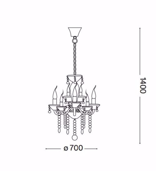 Tiepolo sp8 ideal lux lampadari di cristallo classici vetro a goccia 8 bracci