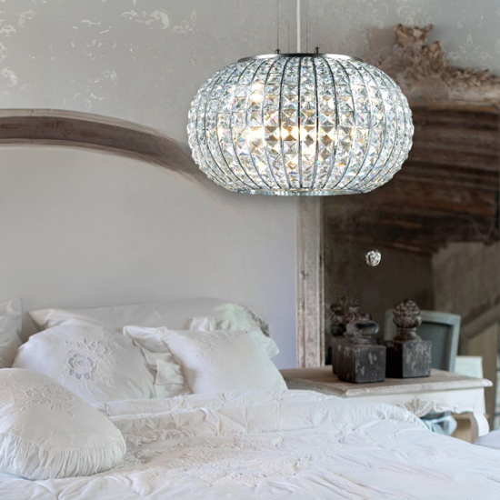 Lampadario di cristallo calypso sp5 ideal lux per stanza da letto