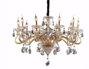 Negresco sp8 ideal lux lampadario di cristallo goccia oro 8 bracci