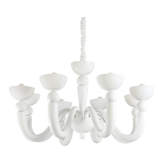 Bon bon sp8 ideal lux lampadario classico 8 bracci bianco