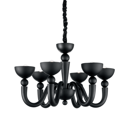 Bon bon sp6 ideal lux lampadario classico nero opaco