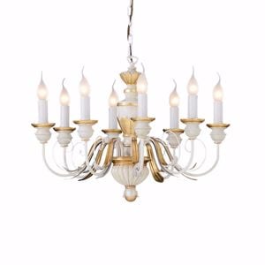 Firenze sp8 ideal lux lampadario 8 luci bianco e oro elegante