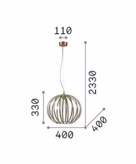 Ideal lux rondo sp1 d40 sospensione vetro metallo brunito stile classico