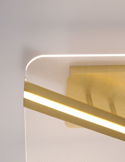 Plafoniera oro per soggiorno contemporaneo led 21w 3000k