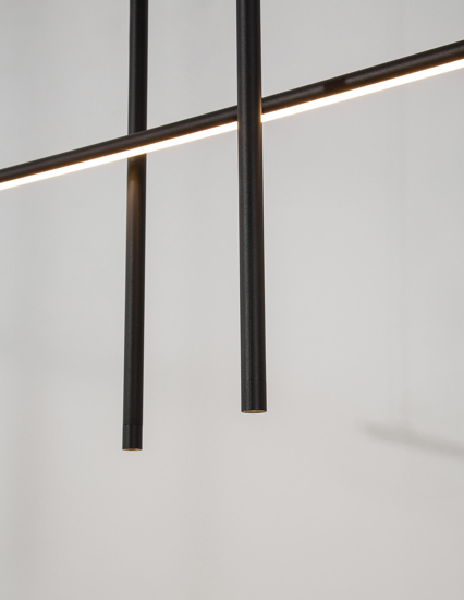 Lampadario design nero per tavolo soggiorno moderno led 35w 3000k