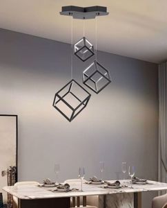 Lampadario design moderno nero cubi per soggiorno