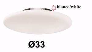 Plafoniera smarties pl1 d33 moderna ideal lux disco vetro bianco