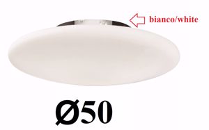 Smarties pl3 d50 ideal lux plafoniera bianca disco in vetro moderna