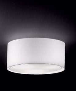 Ideal lux wheel pl3 plafoniera con paralume in tessuto contemporaneo bianco 50cm