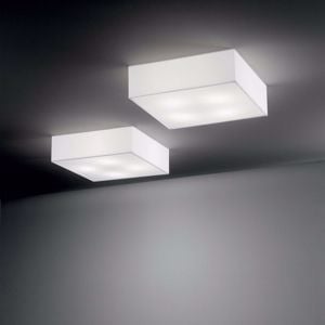 Ritz pl4 d50 plafoniera ideal lux paralume tessuto bianco