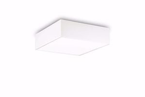 Ideal lux ritz pl4 d60 grande plafoniera quadrata per camera da letto 60cm tessuto bianco