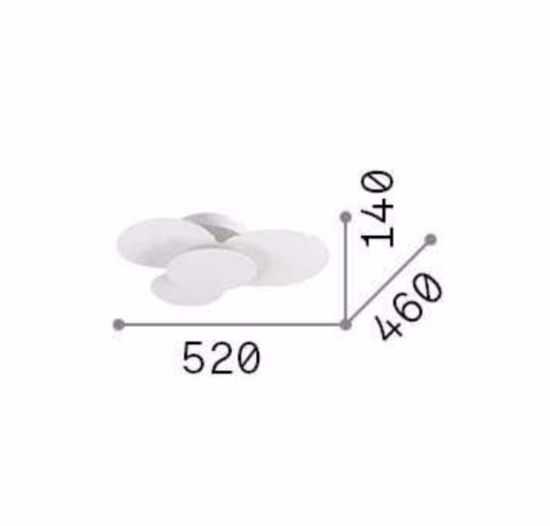 Cloud pl d52 ideal lux plafoniera led led 33w 3000k nuvola bianco opaco