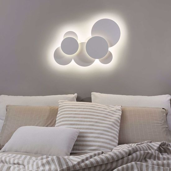 Cloud pl d74 plafoniera per camera da letto design nuvola led 46w 3000k ideal lux