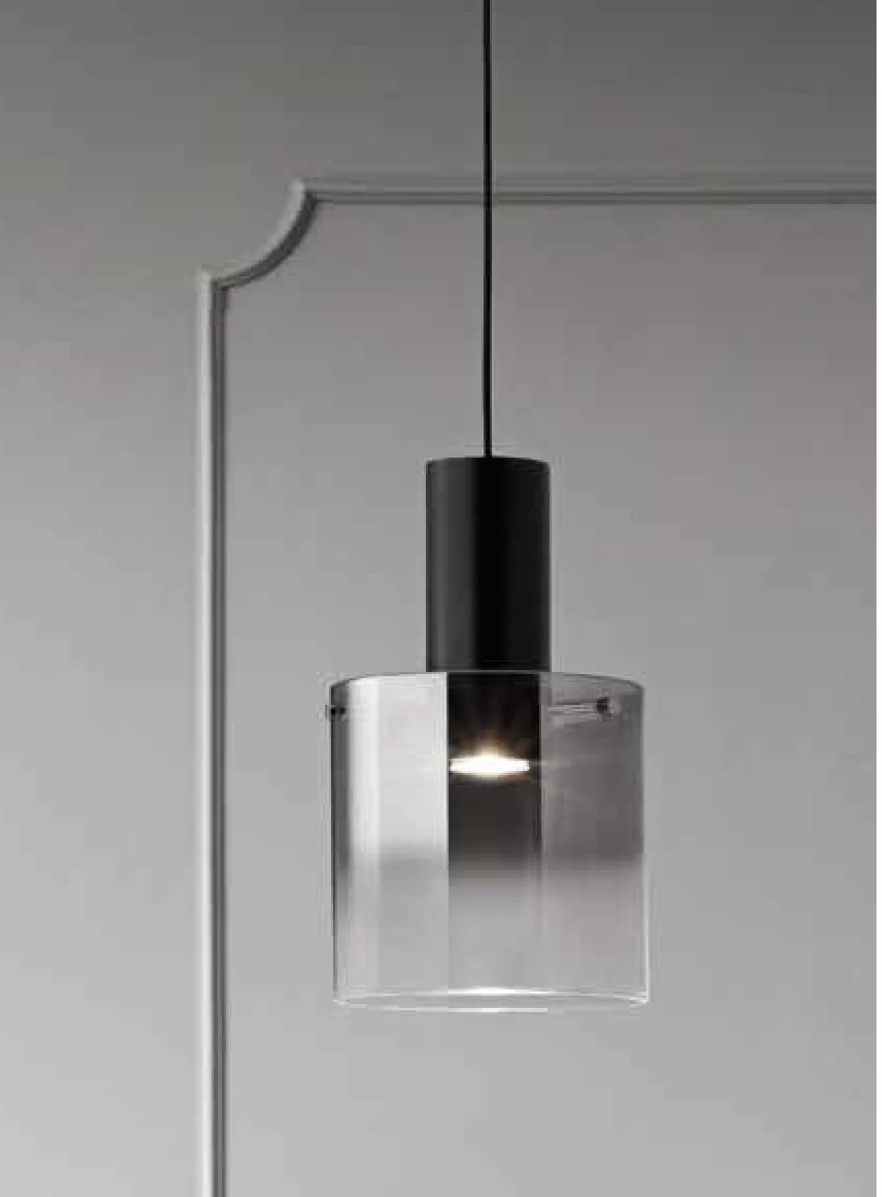 SQUARE Lampadario Cucina Vetro wenghe Design Moderno AnteaLuce