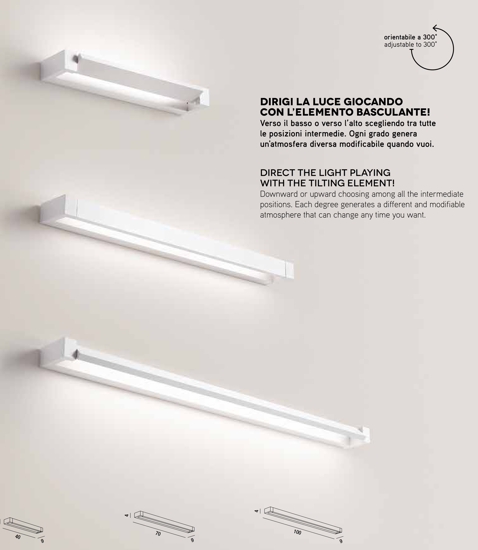 Applique sway girevole bianco led 23w 3000k 4000k 6000k perenz