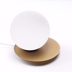 Vivida pearl abat jour lampada da comodino oro sfera vetro bianco led 12w 3000k