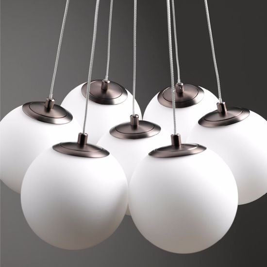 Lampadario bronzo vivida pearl 7 luci bianche per tavolo cucina led 36w 3000k