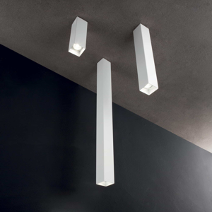 Ideal lux sky pl1 h40 faretto da soffitto bianco squadrato gu10 led 5w 3000k