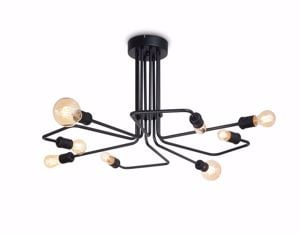 Triumph pl8 ideal lux plafoniera design nero opaco 8 bracci